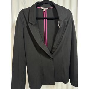 Nanette Lepore Very Black Notched Collar Blazer Jacket Sz Large